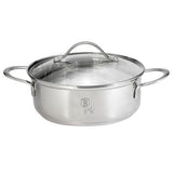 Berlinger Haus 22cm Stainless Steel Shallow Pot with Lid - Silver Jewellery
