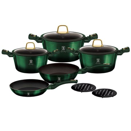 Berlinger Haus 10 Piece Titanium Coating Cookware Set - Emerald Collection