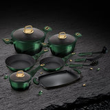 Berlinger Haus 12 Piece Titanium Coating Cookware Set - Emerald Collection