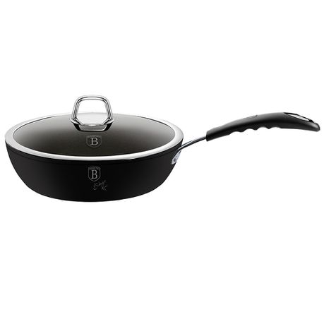 Berlinger Haus 24cm Deep Fry Pan with Lid - Black Professional Line