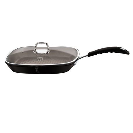 Berlinger Haus 28cm Oven Safe Grill Pan with Lid - Black Professional