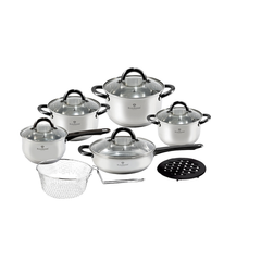 Blauman 12-Piece Stainless Steel Gourmet Line Cookware Set