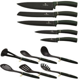 Berlinger Haus 12 Piece Knife Set with Stand and Kitchen Tools - Emerald