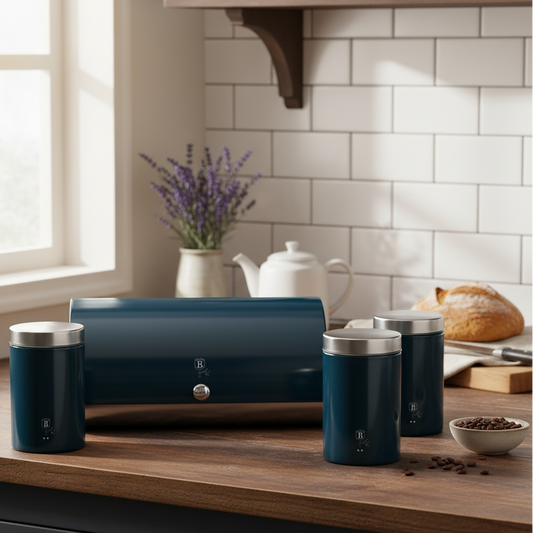 Berlinger Haus Bread Box with 3-Piece Canister Set – Aquamarine