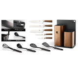 Berlinger Haus 12 Piece Knife Set with Stand and Cutting Board - Black Rose