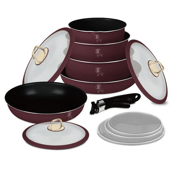 Berlinger Haus 12-Piece Titan Pro Non Stick Coating Oven Safe Cookware Set - Leonardo Collection