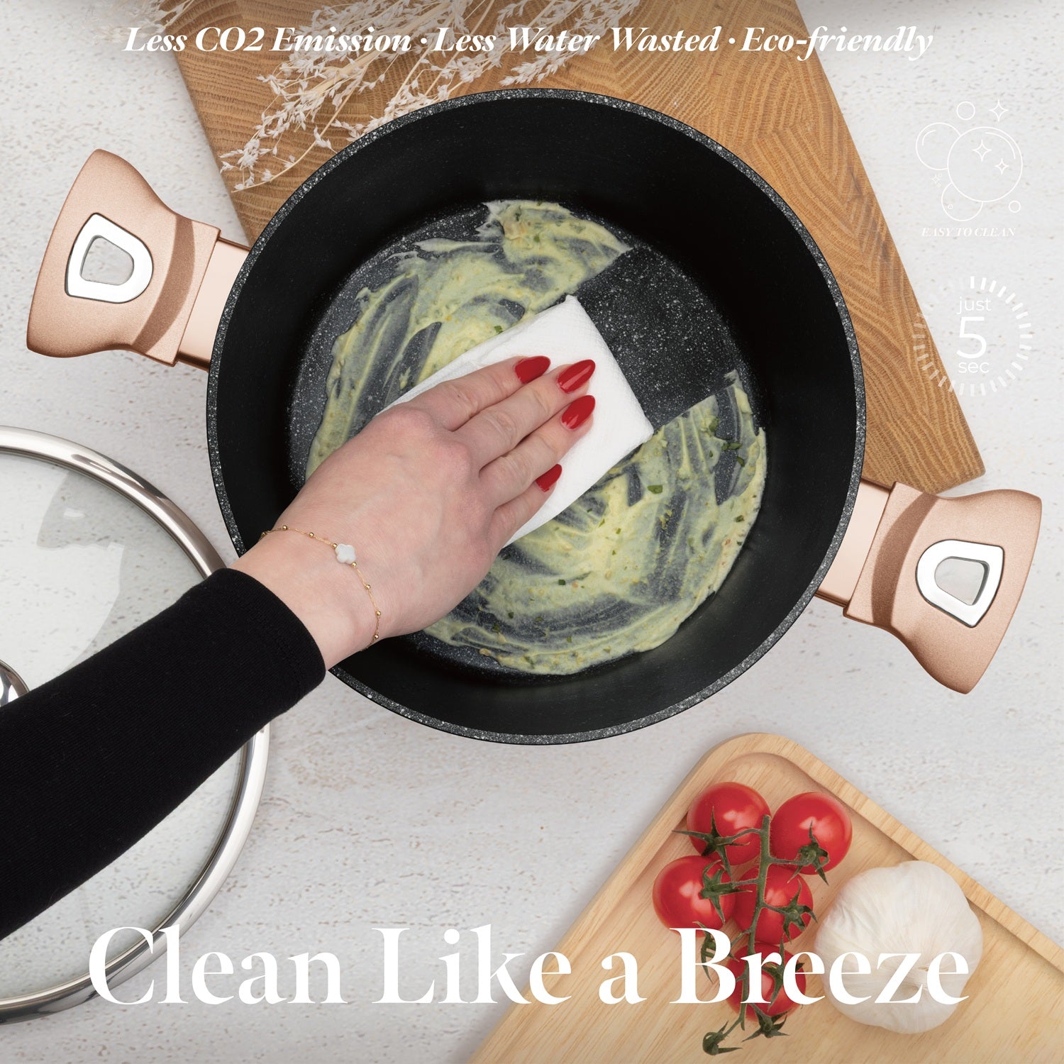 Berlinger Haus 10-Piece Marble Coating Cookware Set - Rose Gold Metallic Line