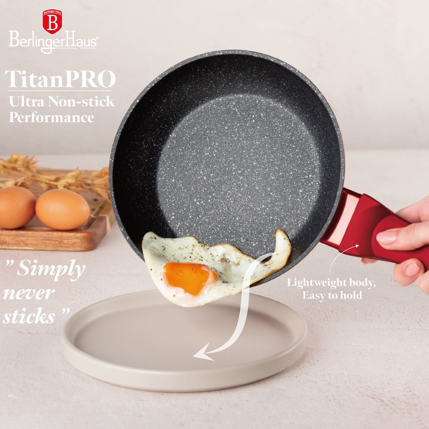 Berlinger Haus 10 Piece Marble Coating Cookware Set - Burgundy Metallic Line