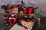 Berlinger Haus 9-Piece Marble Coating Cookware Set - Burgundy Metallic