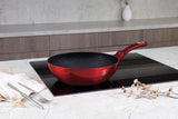 Berlinger Haus 28cm Non-Stick Marble Coating Wok - Burgundy Metallic