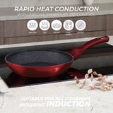 Berlinger Haus 3-Piece Marble Coating Fry Pan Set - Burgundy Metallic