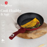 Berlinger Haus 3-Piece Marble Coating Fry Pan Set - Burgundy Metallic