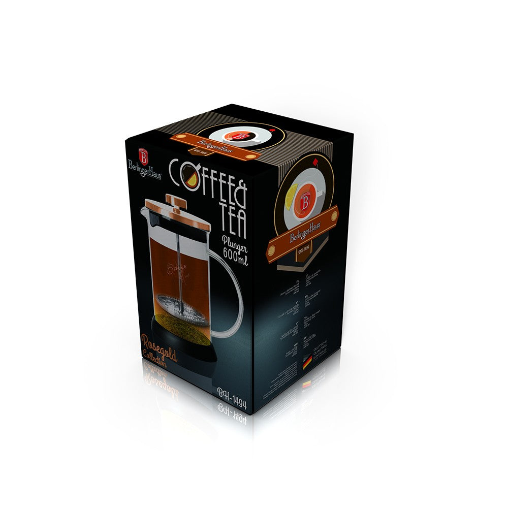 Berlinger Haus 600ml Coffee & Tea Plunger - Rose Gold