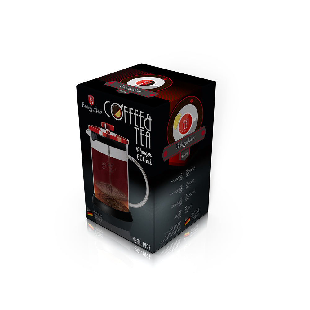 Berlinger Haus 600ml Coffee & Tea Plunger - Burgundy Metallic