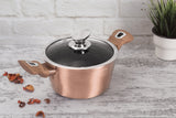 Berlinger Haus 20cm Marble Coating Casserole with Lid - Rose Gold Metallic Line