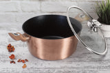 Berlinger Haus 28cm Marble Coating Casserole with Lid - Rose Gold Metallic Line
