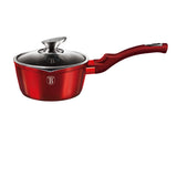 Berlinger Haus 16cm Marble Coating Non-Stick Saucepan with lid – Burgundy Metallic