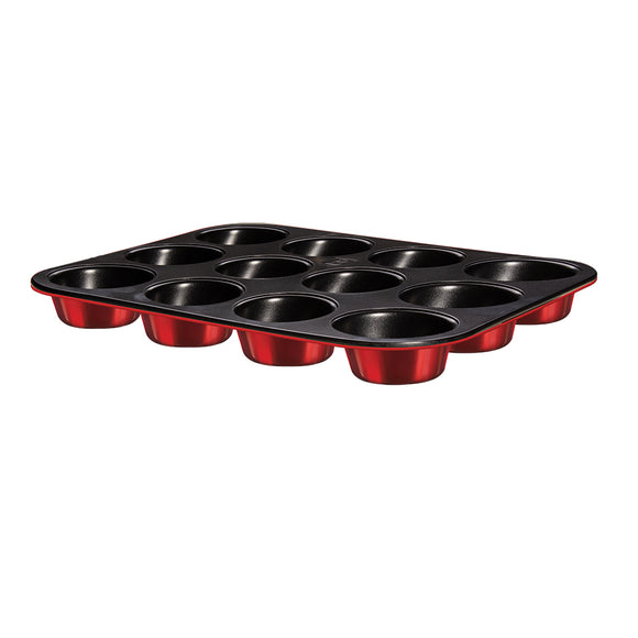 Berlinger Haus 12-Cup Titanium Coating Muffin Pan - Burgundy Metallic