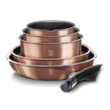 Berlinger Haus 12-Piece Marble Coating Cookware Set - Rose Gold Metallic Line