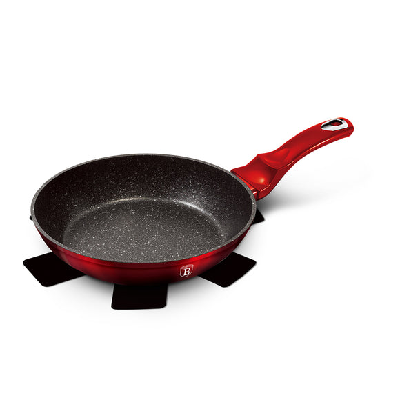 Berlinger Haus 26cm Marble Coating Non-Stick Frypan - Black Burgundy