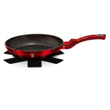 Berlinger Haus 26cm Marble Coating Non-Stick Frypan - Black Burgundy