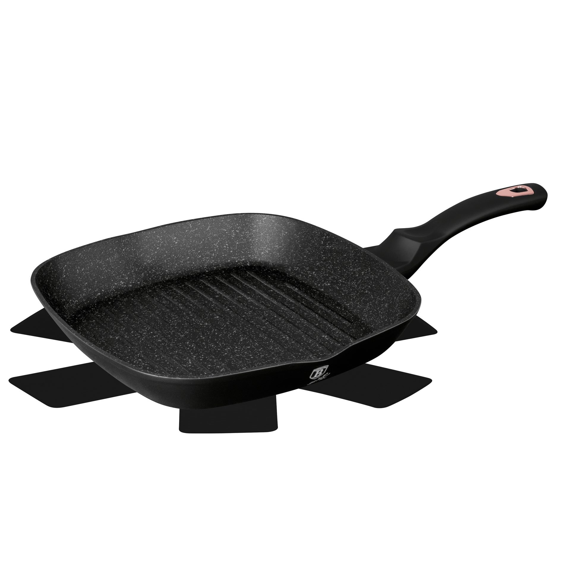 Berlinger Haus 28cm Marble Coating Grill Pan with Detachable Handle - Black
