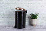 Berlinger Haus 12 Litre Stainless Steel Premium Pedal Bin - Black Rose Line