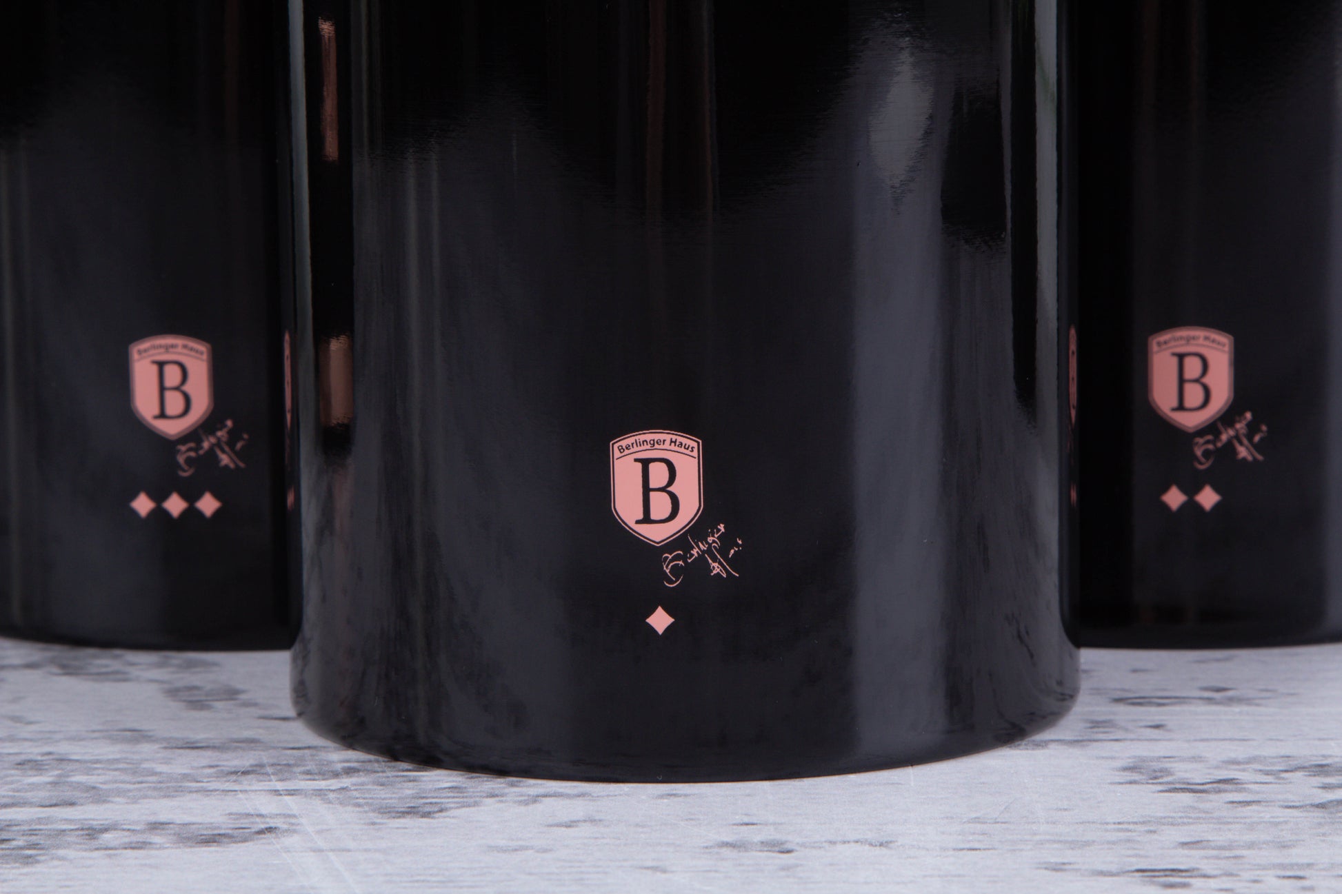 Berlinger Haus 3 Piece Premium Canister Set - Black Rose