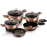 Berlinger Haus 10 Piece Marble Coating Cookware Set - Rose Gold Noir