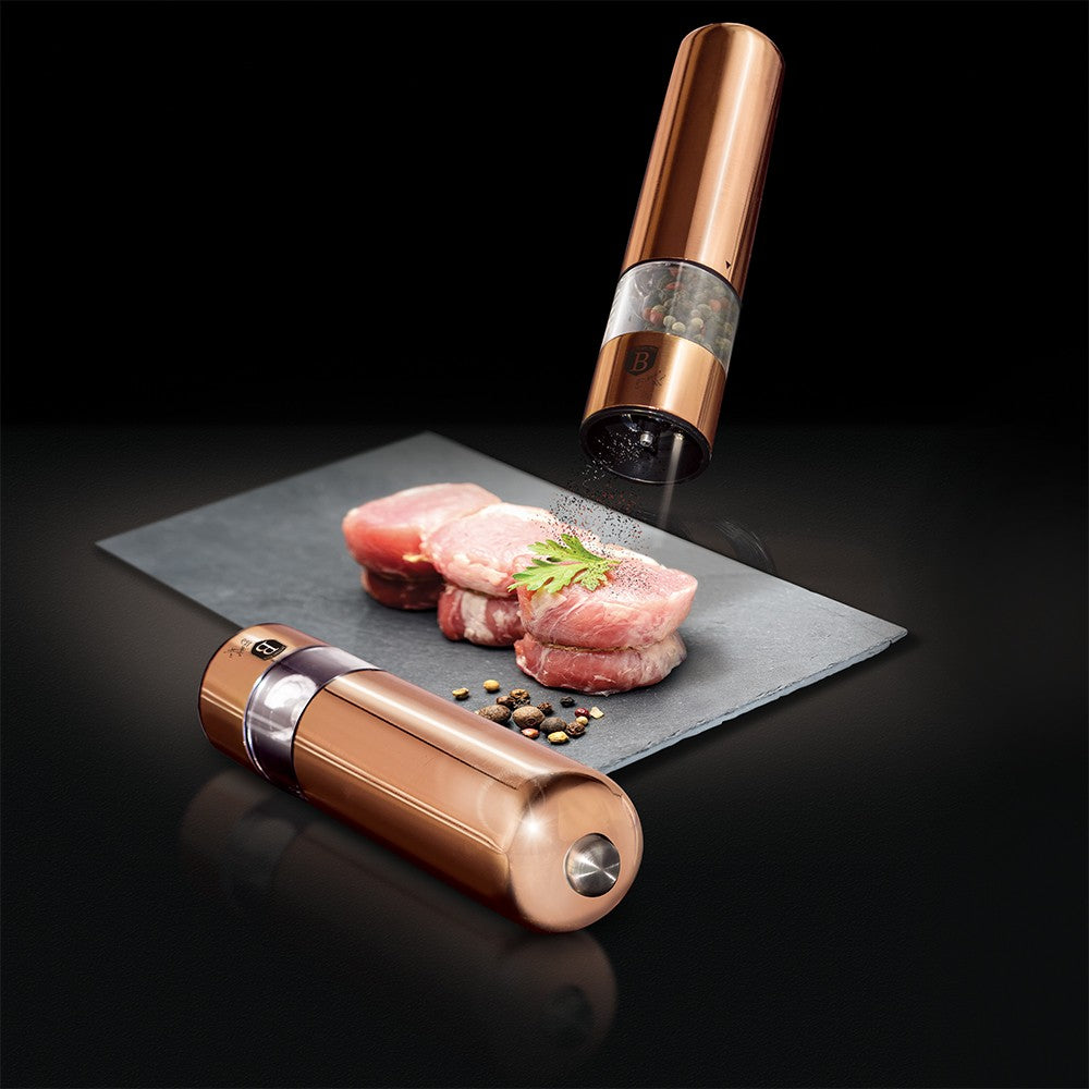 Berlinger Haus 2-Piece Electric Pepper & Salt Mill Set - Rose Gold Edition