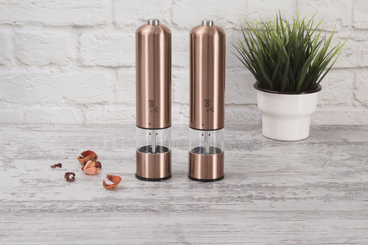 Berlinger Haus 2-Piece Electric Pepper & Salt Mill Set - Rose Gold Edition
