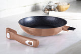 Berlinger Haus 28cm Marble Coating Fry Pan with Detachable Handle - Rose Gold