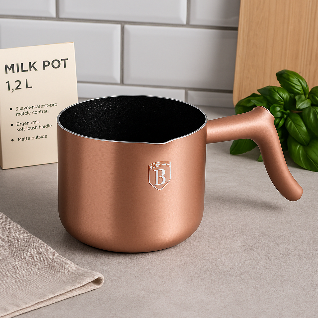 Berlinger Haus 1.2L Marble Coating Milk Pot - Rose Gold Metallic