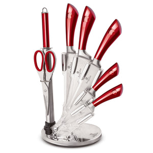 Berlinger Haus 7-Piece Stainless Steel Knife Set - Burgundy Metallic