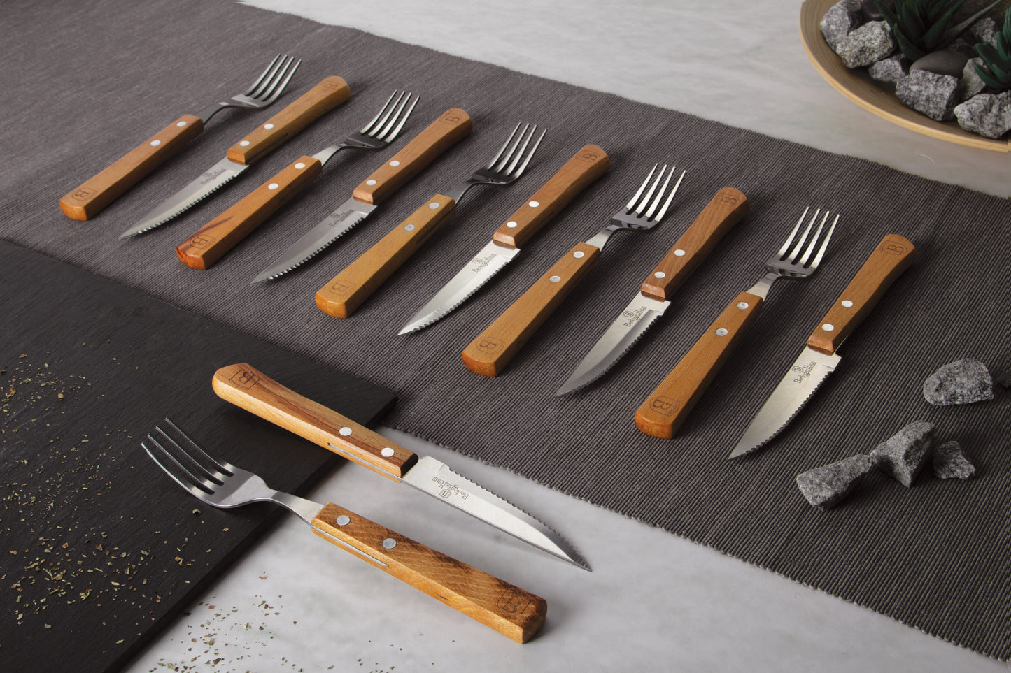 Berlinger Haus 12-Piece Stainless Steel Steak Knife & Fork Set