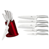 Berlinger Haus 6-Piece Stainless Steel Knife Set - Burgundy Metallic