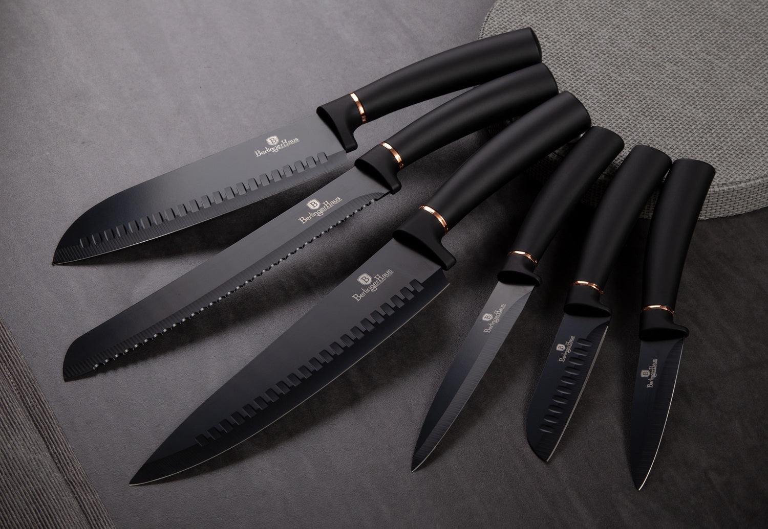 Berlinger Haus 6-Piece S/S Non-Stick Coating Knife Set - Black Rose