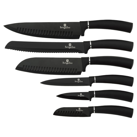 Berlinger Haus 6-Piece Stainless Steel Knife Set - Black Silver