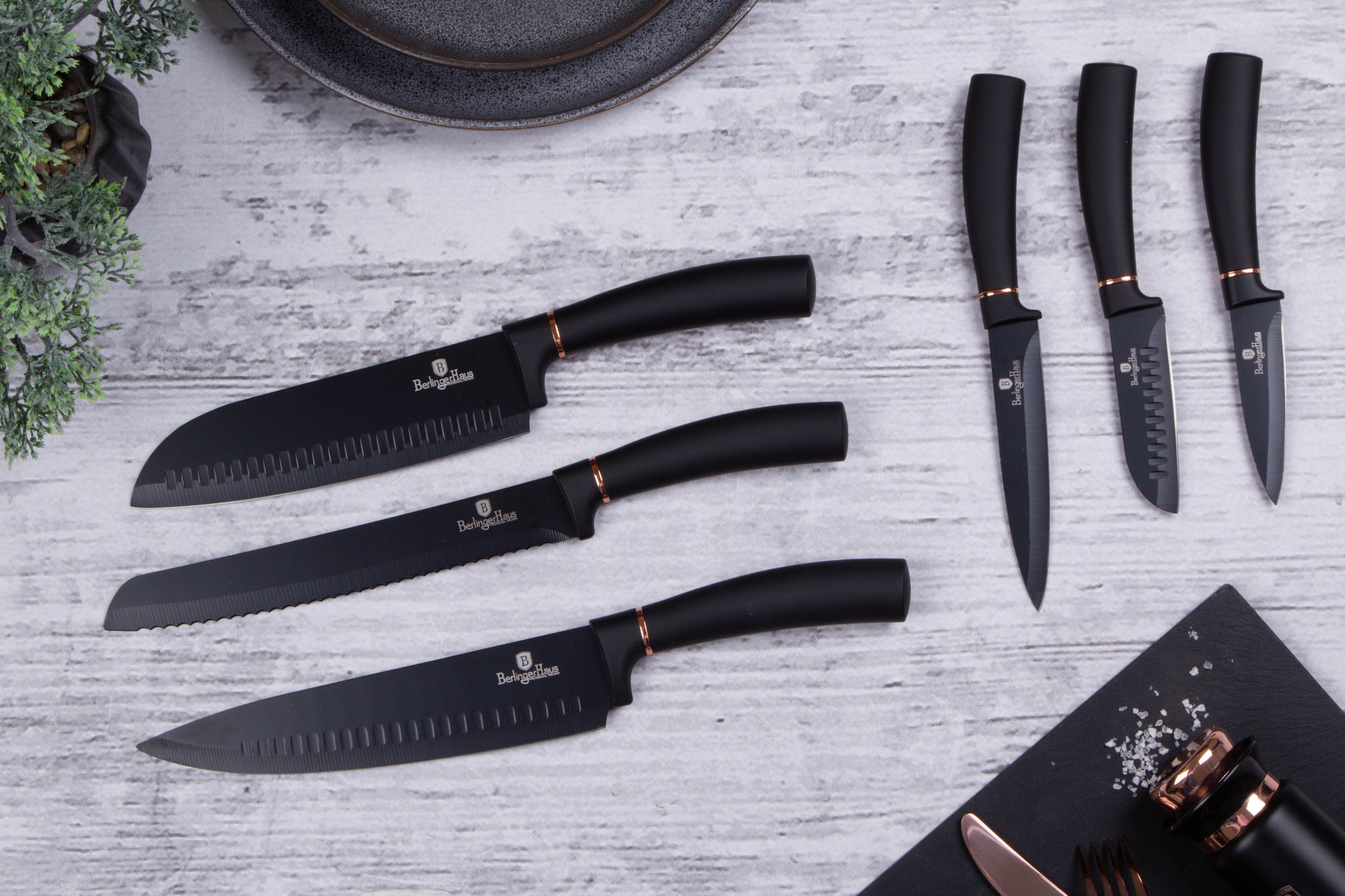 Berlinger Haus 6-Piece Knife Set - Black Rose