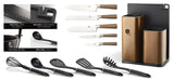 Berlinger Haus 12 Piece Knife Set with Stand and Cutting Board - Black Rose Line