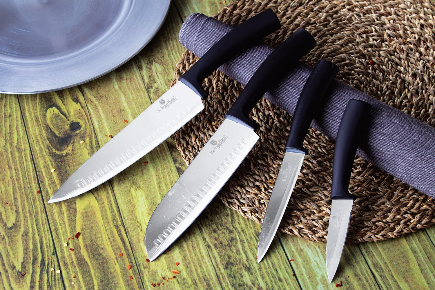 Berlinger Haus 4-Piece Stainless Steel Knife Set - Black