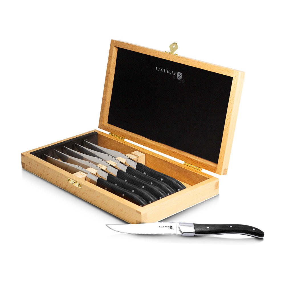 Berlinger Haus 6-Piece Steak Knife Set with Blackwood Handle - Laguiole