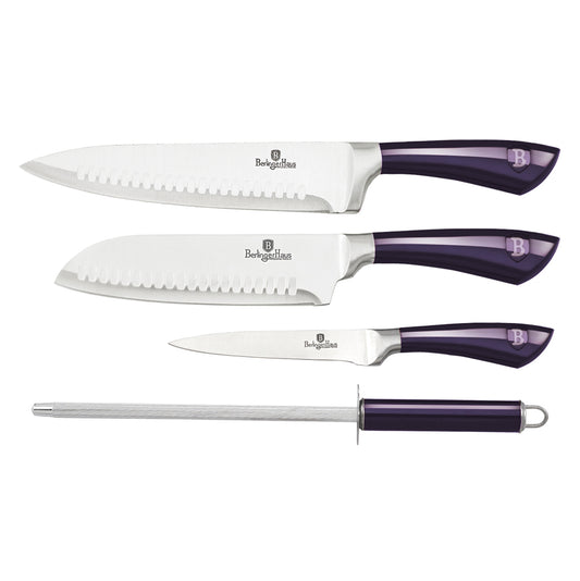 Berlinger Haus 4-Piece Stainless Steel Knife Set - Purple Eclipse