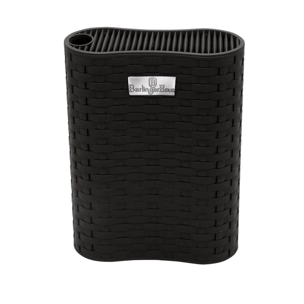 Berlinger Haus 7-Piece Stainless Steel Knife Set with Stand - Black Silver