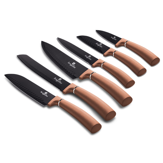 Berlinger Haus 6-Piece Stainless Steel Knife Set – Rose Gold