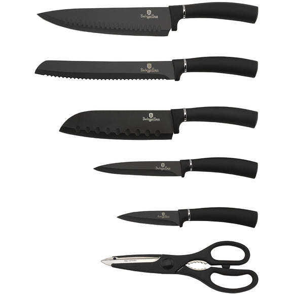 Berlinger Haus 13 Piece Knife Set with Cutting Board and Kitchen Tools Carbon Metallic