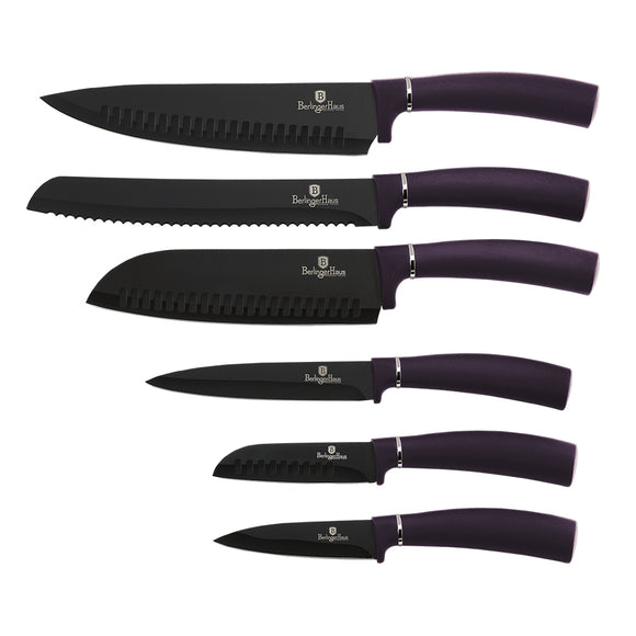 Berlinger Haus 6-Piece Titanium Coating Knife Set - Purple Eclipse