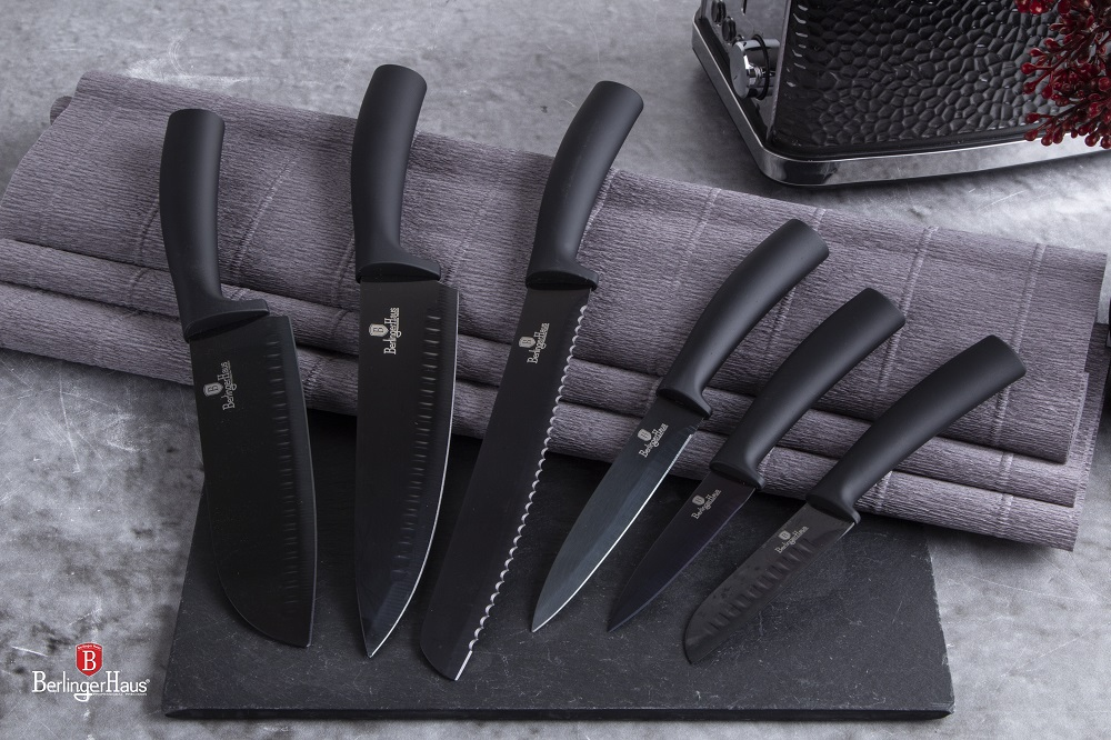 Berlinger Haus 6 Piece Titanium Coating Knife Set - Black
