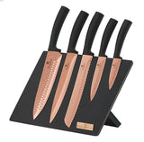 Berlinger Haus 6 Piece Knife Set with Magnetic Stand - Rose Gold