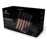 Berlinger Haus 6 Piece Knife Set with Magnetic Stand - Rose Gold